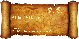 Vidor Viktor névjegykártya