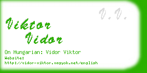 viktor vidor business card
